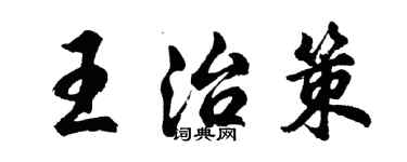 胡問遂王治策行書個性簽名怎么寫