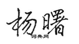 駱恆光楊曙行書個性簽名怎么寫