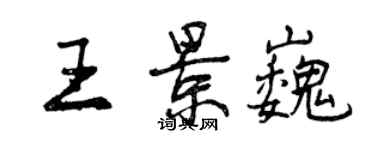 曾慶福王景巍行書個性簽名怎么寫