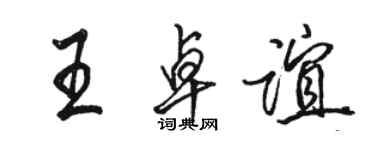 駱恆光王卓誼行書個性簽名怎么寫