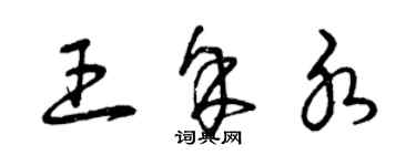 曾慶福王余水草書個性簽名怎么寫