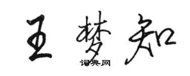駱恆光王夢知行書個性簽名怎么寫