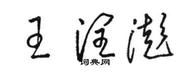 駱恆光王潤澎草書個性簽名怎么寫