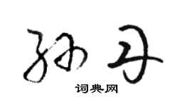 駱恆光孫丹草書個性簽名怎么寫