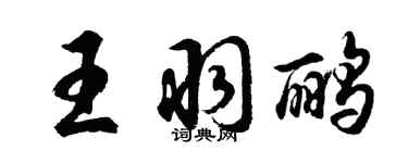 胡問遂王羽鸝行書個性簽名怎么寫