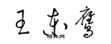 駱恆光王東鷹草書個性簽名怎么寫