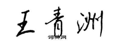 王正良王青洲行書個性簽名怎么寫