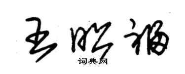 朱錫榮王昭福草書個性簽名怎么寫