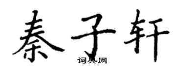 丁謙秦子軒楷書個性簽名怎么寫