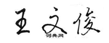 駱恆光王文俊行書個性簽名怎么寫