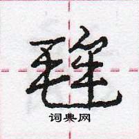 龐中華寫的硬筆行書毪