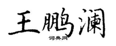 丁謙王鵬瀾楷書個性簽名怎么寫
