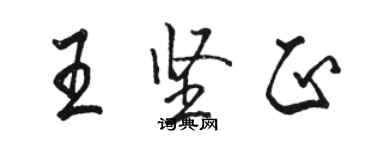 駱恆光王堅正行書個性簽名怎么寫