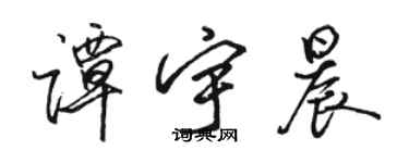 駱恆光譚宇晨行書個性簽名怎么寫