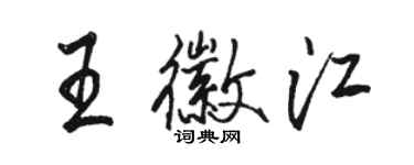 駱恆光王徽江行書個性簽名怎么寫