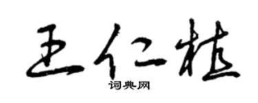 曾慶福王仁植草書個性簽名怎么寫