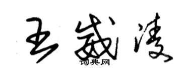 朱錫榮王威凌草書個性簽名怎么寫