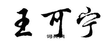 胡問遂王可寧行書個性簽名怎么寫