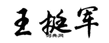 胡問遂王挺軍行書個性簽名怎么寫