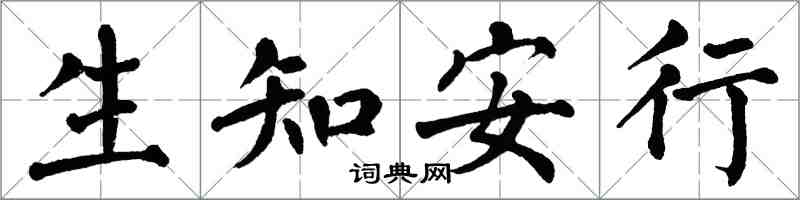 翁闓運生知安行楷書怎么寫