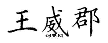 丁謙王威郡楷書個性簽名怎么寫