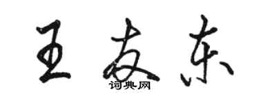 駱恆光王友東行書個性簽名怎么寫