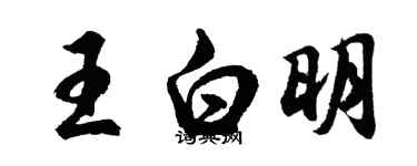 胡問遂王白明行書個性簽名怎么寫