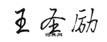 駱恆光王聖勵行書個性簽名怎么寫