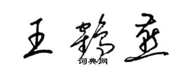 梁錦英王鶴燕草書個性簽名怎么寫