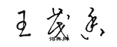 駱恆光王茂香草書個性簽名怎么寫