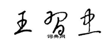 梁錦英王習忠草書個性簽名怎么寫