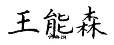 丁謙王能森楷書個性簽名怎么寫
