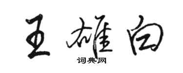 駱恆光王雄白行書個性簽名怎么寫