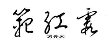 梁錦英范紅霞草書個性簽名怎么寫