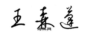 梁錦英王森蓬草書個性簽名怎么寫