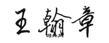 駱恆光王翰章行書個性簽名怎么寫