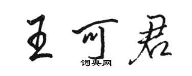 駱恆光王可君行書個性簽名怎么寫