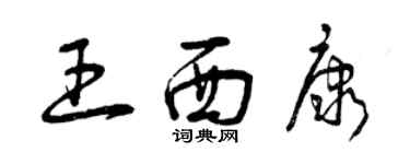 曾慶福王西康草書個性簽名怎么寫