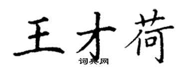 丁謙王才荷楷書個性簽名怎么寫