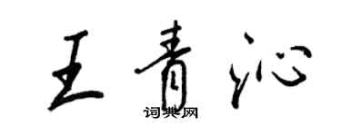 王正良王青沁行書個性簽名怎么寫