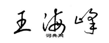 梁錦英王海峰草書個性簽名怎么寫