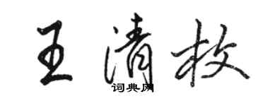 駱恆光王清枚行書個性簽名怎么寫