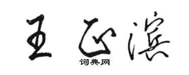 駱恆光王正濱行書個性簽名怎么寫