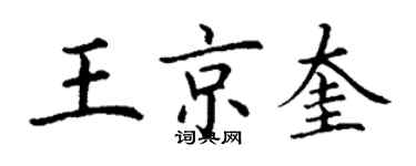 丁謙王京奎楷書個性簽名怎么寫