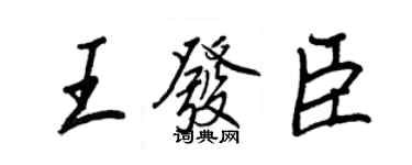 王正良王發臣行書個性簽名怎么寫