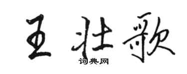 駱恆光王壯歌行書個性簽名怎么寫