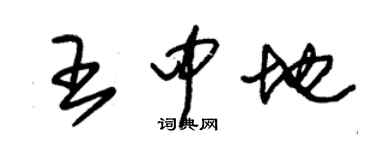 朱錫榮王中地草書個性簽名怎么寫