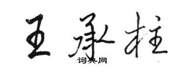駱恆光王承柱行書個性簽名怎么寫