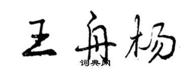 曾慶福王舟楊行書個性簽名怎么寫