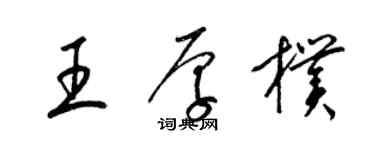 梁錦英王厚朴草書個性簽名怎么寫